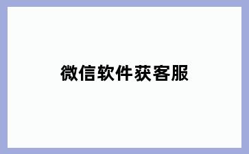 微信软件获客服