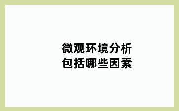 微观环境分析包括哪些因素