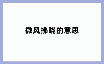 微风拂晓的意思