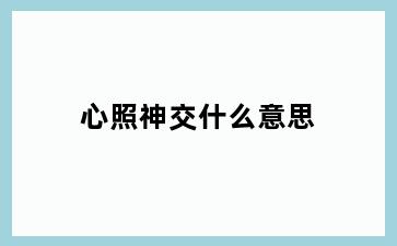 心照神交什么意思