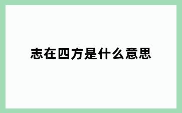 志在四方是什么意思