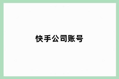 快手公司账号