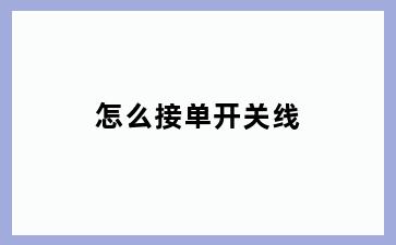 怎么接单开关线