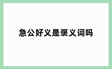 急公好义是褒义词吗