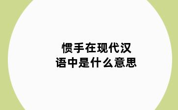 惯手在现代汉语中是什么意思