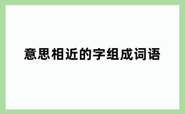 意思相近的字组成词语