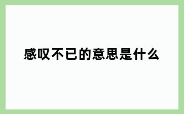 感叹不已的意思是什么