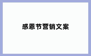 感恩节营销文案