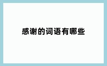 感谢的词语有哪些