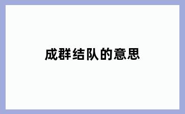 成群结队的意思