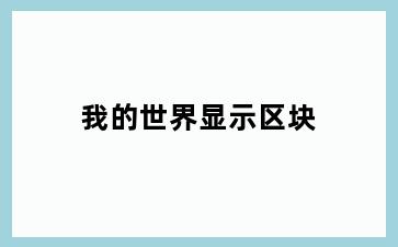 我的世界显示区块