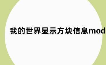 我的世界显示方块信息mod