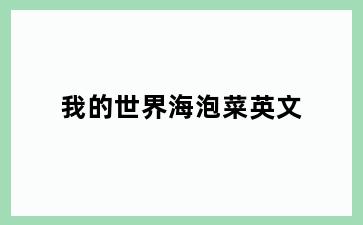 我的世界海泡菜英文