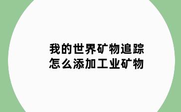 我的世界矿物追踪怎么添加工业矿物