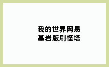 我的世界网易基岩版刷怪塔