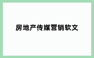 房地产传媒营销软文