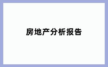 房地产分析报告