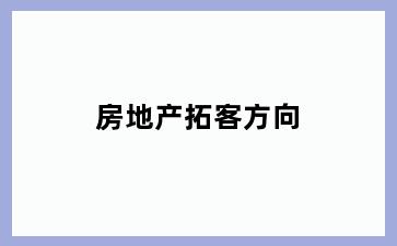 房地产拓客方向