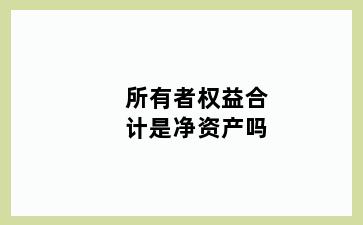 所有者权益合计是净资产吗