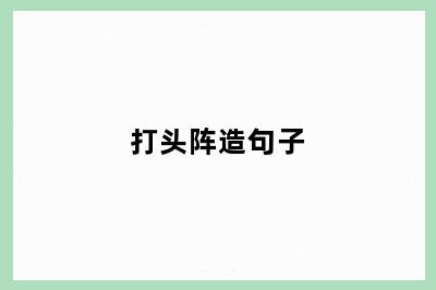 打头阵造句子