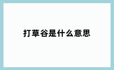 打草谷是什么意思