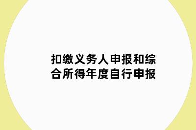 扣缴义务人申报和综合所得年度自行申报