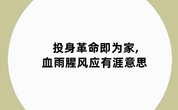 投身革命即为家,血雨腥风应有涯意思