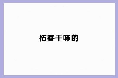 拓客干嘛的