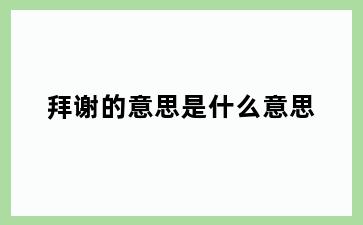 拜谢的意思是什么意思
