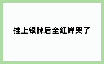 挂上银牌后全红婵哭了