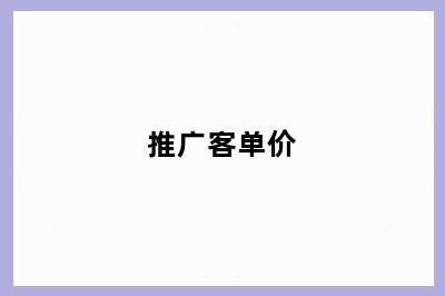 推广客单价