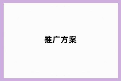 推广方案