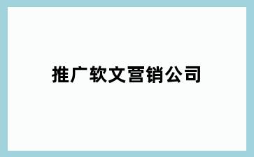 推广软文营销公司
