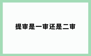 提审是一审还是二审