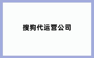 搜狗代运营公司