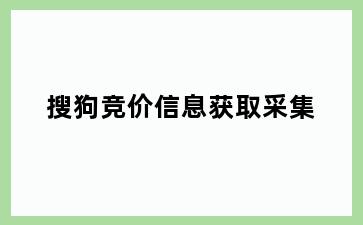 搜狗竞价信息获取采集