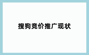搜狗竞价推广现状