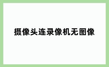 摄像头连录像机无图像