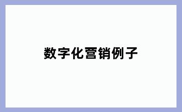 数字化营销例子