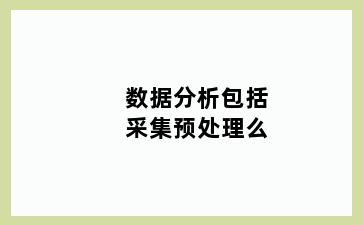 数据分析包括采集预处理么