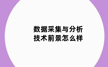 数据采集与分析技术前景怎么样