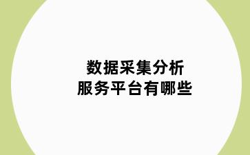 数据采集分析服务平台有哪些