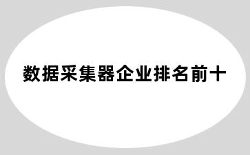 数据采集器企业排名前十