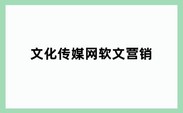 文化传媒网软文营销
