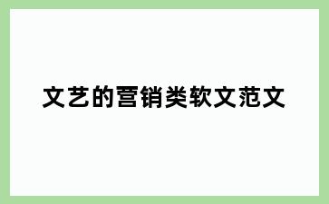 文艺的营销类软文范文