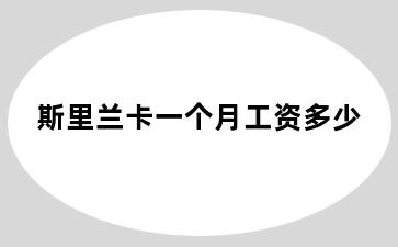 斯里兰卡一个月工资多少