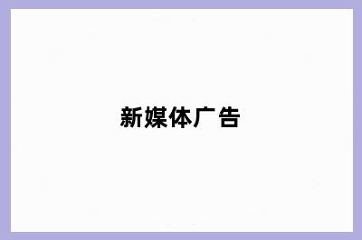 新媒体广告