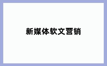 新媒体软文营销