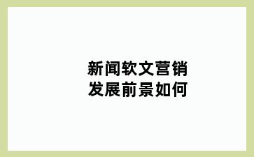新闻软文营销发展前景如何
