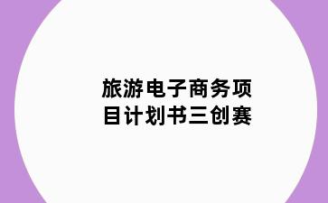 旅游电子商务项目计划书三创赛